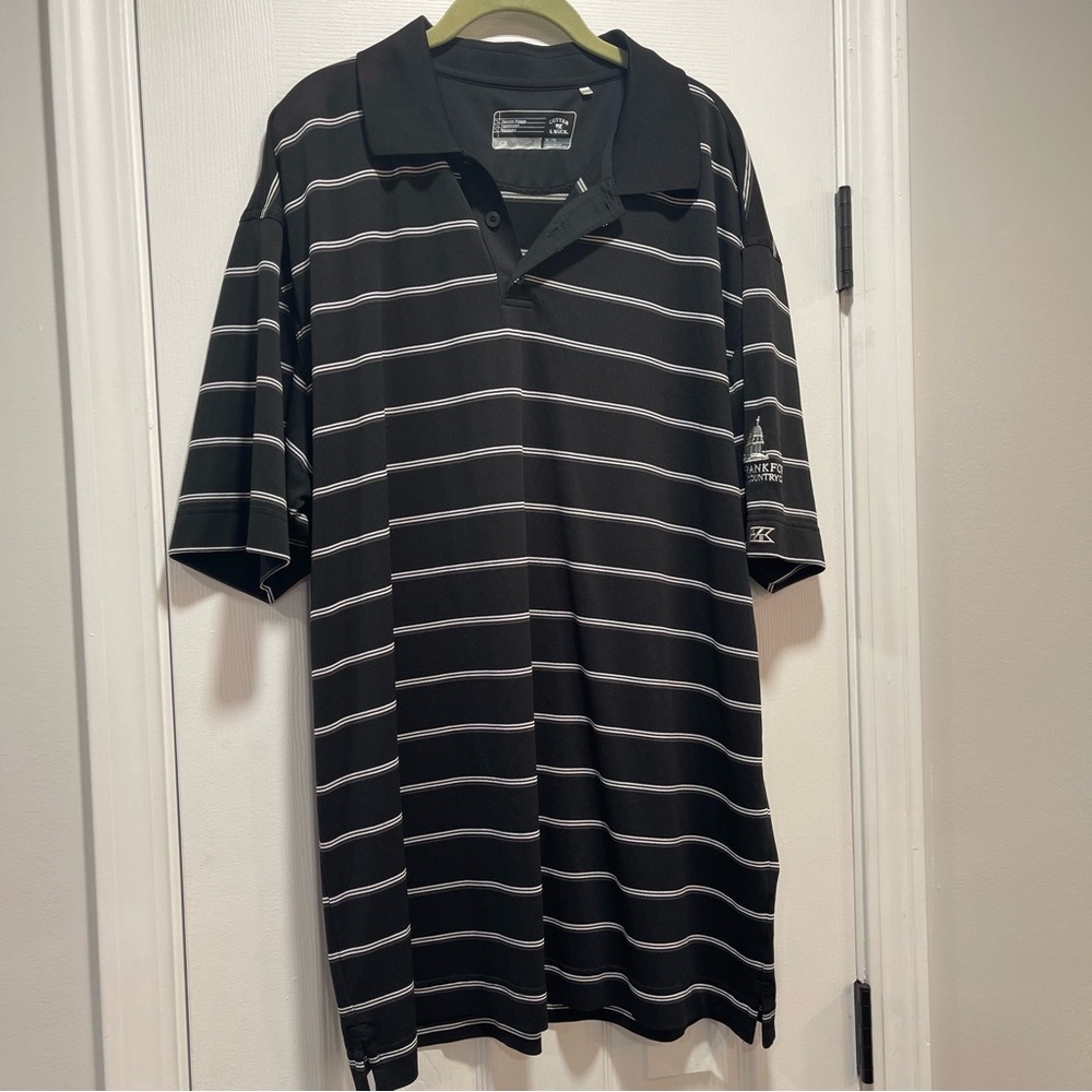 Cutter & Buck Black and Gray Men's Polo